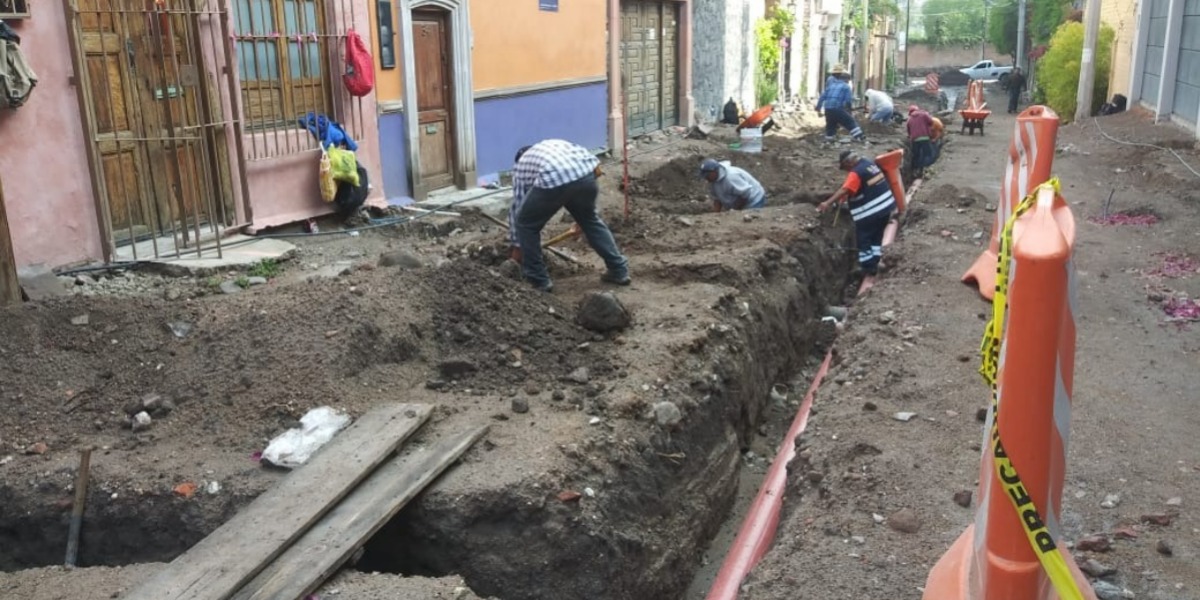 Esta obra está a cargo de la Dirección de Infraestructura y Obras Públicas de San Miguel de Allende