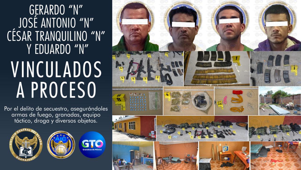 Durante operativo táctico, agentes de Investigación Criminal y elementos de la SSPE rescatan a cuatro víctimas de secuestro y detienen a sus captores en Salamanca