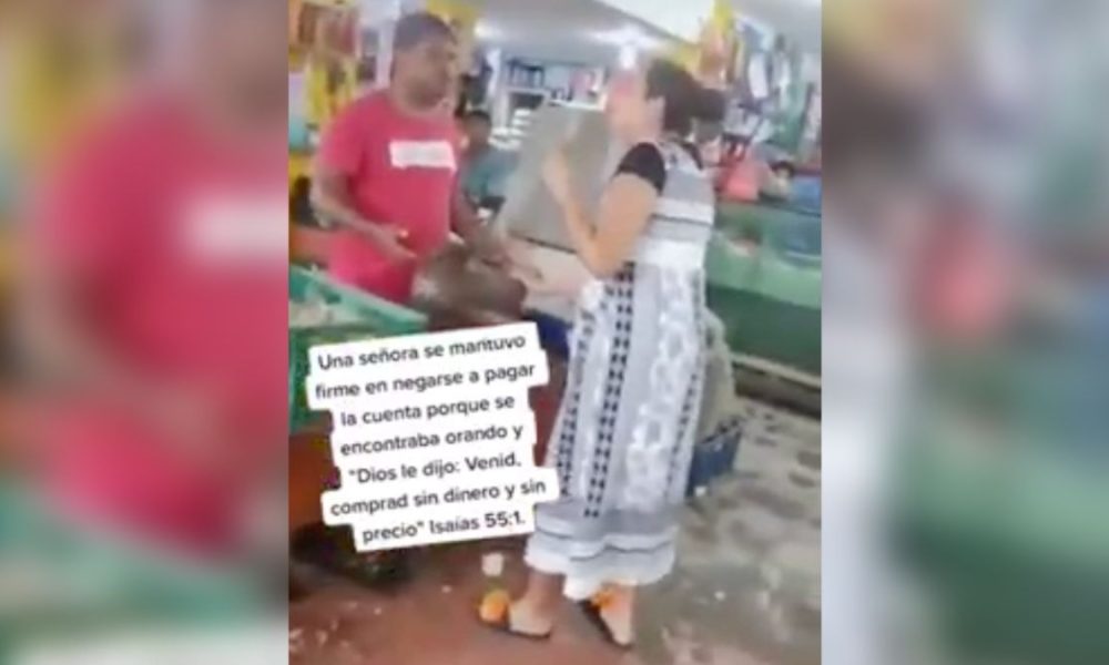 Mujer se va sin pagar en el mercado