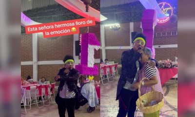 Payaso Papito Chulo ayuda a señora a vender sus dulces