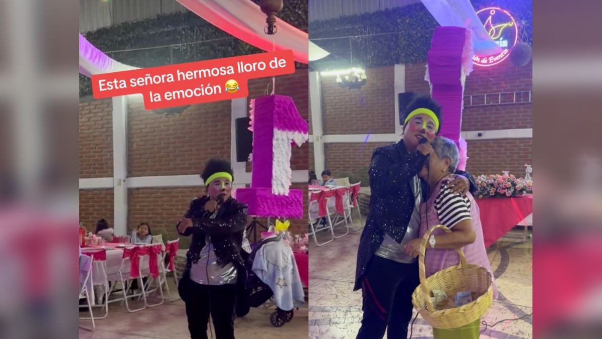 Payaso Papito Chulo ayuda a señora a vender sus dulces