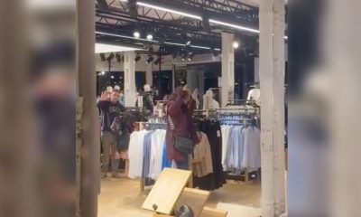 Mujer destroza tienda Bershka en Burgos