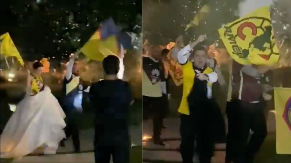 Recién casados hace entrada con el himno del Club América